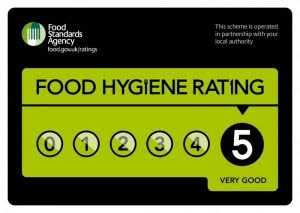 Rated 5 for food hygiene